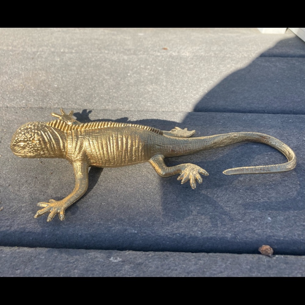 Gold iguana decoration
